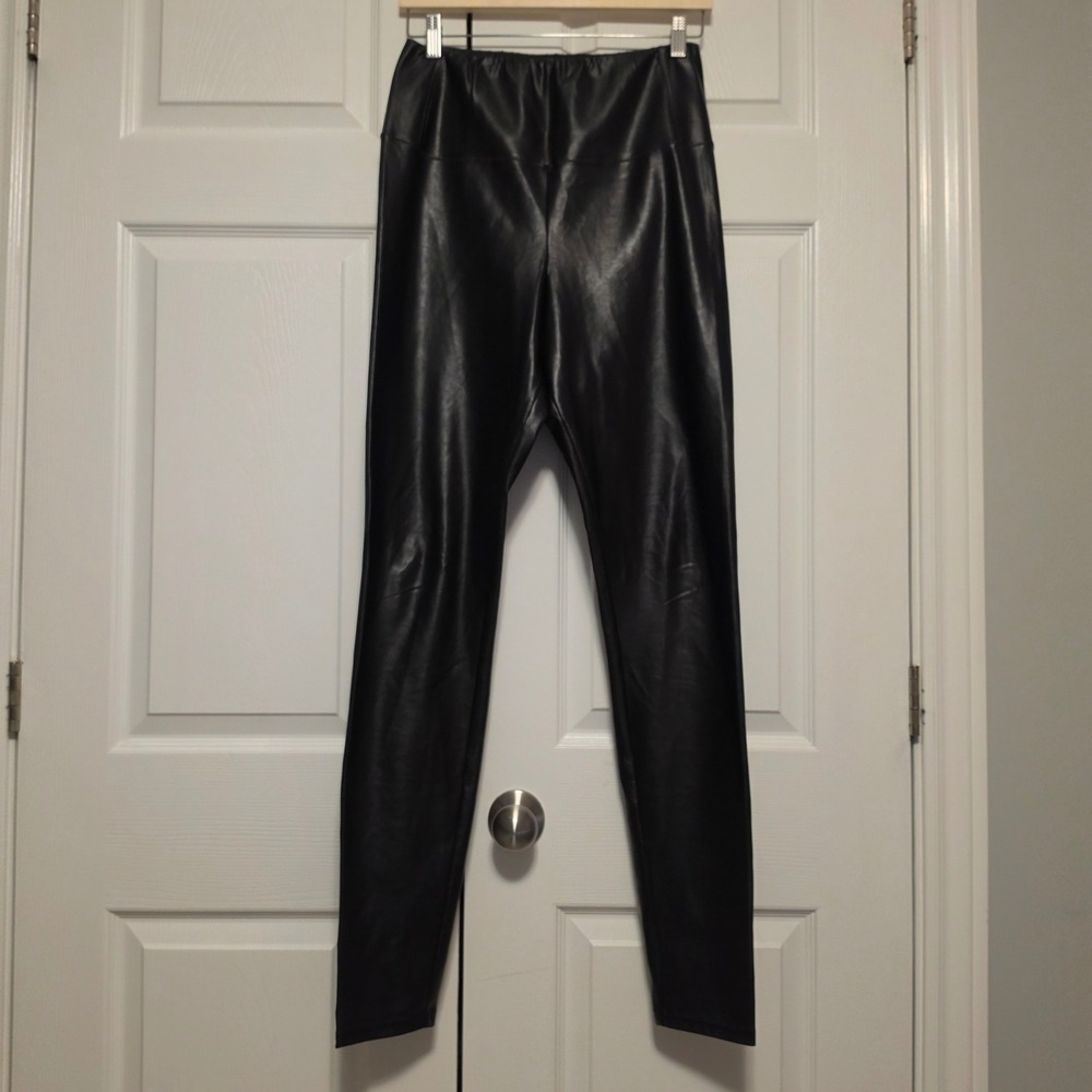 Wilfred Free Daria Vegan Faux Leather High Waisted Leggings Black Size Large